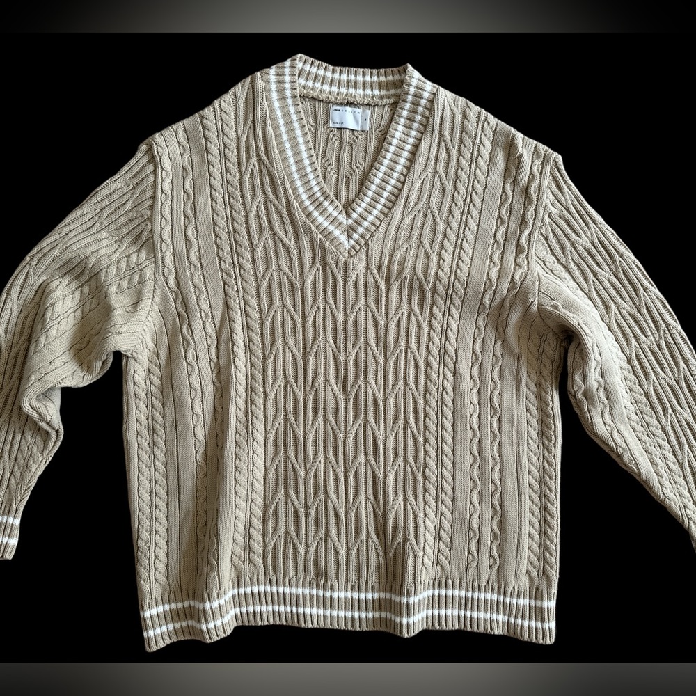 ASOS DESIGNED cable Knit sweater (Tan)